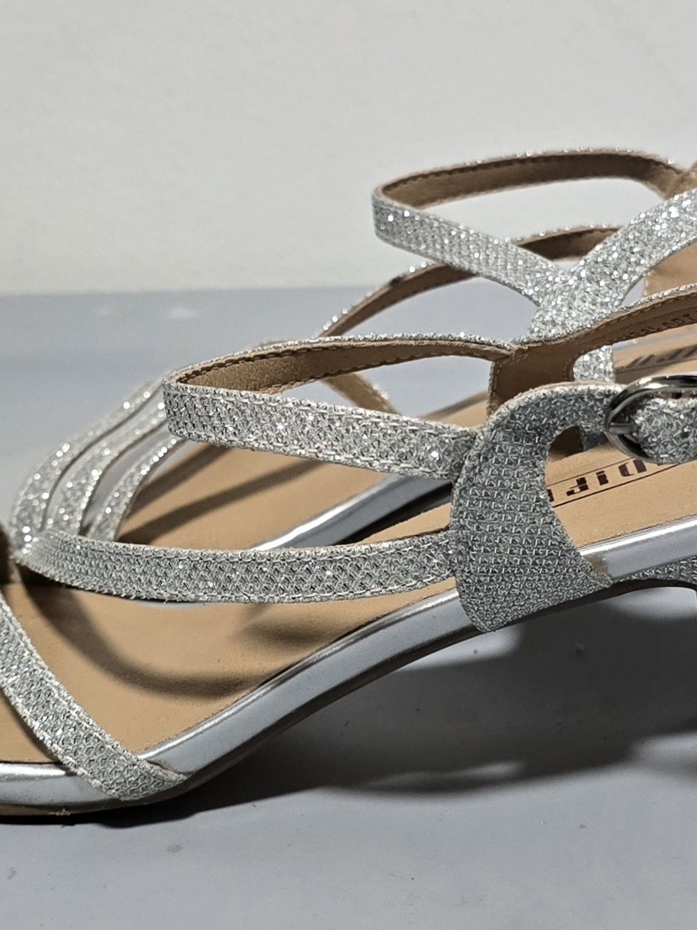 Silver Glitter Strappy Women's Sandals - Picture 4 of 6